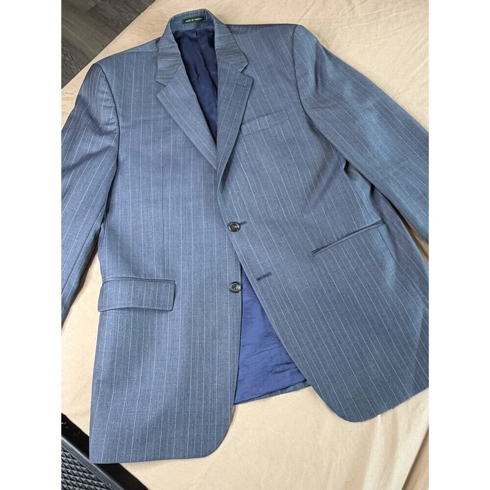 Vintage Ralph Lauren Gray Pinstripe Wool 2-Piece Suit Men's 42L